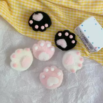 Cloth Pendant Women Girls Bag Pendant Cat Claw Brooches Cartoon Plush Brooche Pins Uniform Badge чёрный