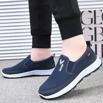 Cloth shoes men s 2024 autumn new canvas shoes soft-soled breathable shoes one-pedal shoes men 39