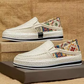 Cloth shoes men s casual board shoes one pedal trendy men s shoes 2025 new spring and summer Doudou loafer lazy shoes men 39