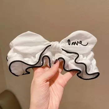 Cloth Wash Face Hairband Wide Female Hair band Korean Style Headdress Fabric Headband Bow Hairband белый