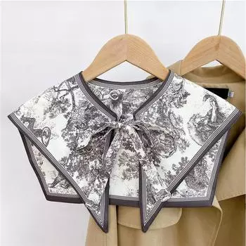 Clothes Dress False Collars Female Fake Shirt Collar Women Silk Scarf Scarf Collar Detachable Shawl E