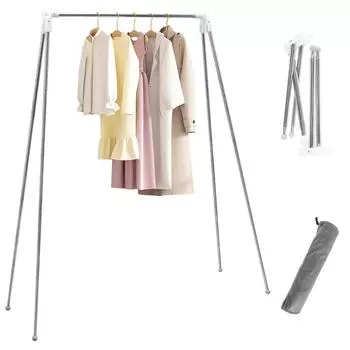 Сушильная стойка для белья 53,5 дюйма, складная сушилка для белья, растягивающаяся вешалка для сушки одежды с нескользящими ножками из нержавеющей стали светло-серый