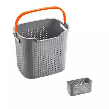 Clothes Hamper Household Laundry Basket Bathroom Laundry Hamper with Handle for Home Use Gray серый