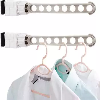 Clothes rack Window Clothes Hangers Wall Mounted Travel Indoor Space Saving Clothes Hangers for clothes 8-hole drying rack зелёный