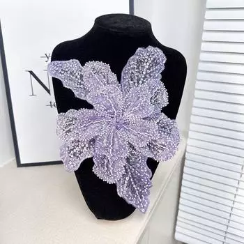 Clothing Brooch Clothing Patches Sequin Clothing Applique Flower Multi-layer Appliques Women золотой