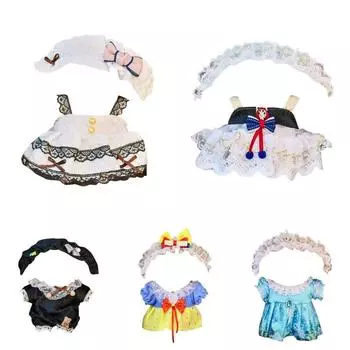 Clothing Set 20cm Cotton Doll Clothes Plush Dress Dolls Lolita Skirt 20cm Idol Cotton Doll Style A