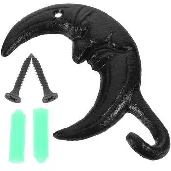 Clothing Wall Cast Iron Hook Clothes Hangers Decorative Hooks Moon Shaped Heavy Duty 15.00X9.00X3.00CM