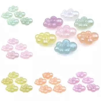 Cloud Beads DIY Jewelry Accessories for Necklace Bracelet Making Charms Acrylic Creative Handmade Material Cute Fashion Loose Beads 5Pcs Accessories жёлтый