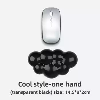 Cloud Shape Keyboard Wrist Rest Transparent Wrist Pad Portable Silicone Wrist Support Office Black-1