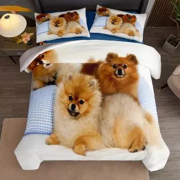 Cloudboi Dog Art Duvet Cover Set King Queen Double Full Twin Single Size Bed Linen Set US Twin(172x218cm)