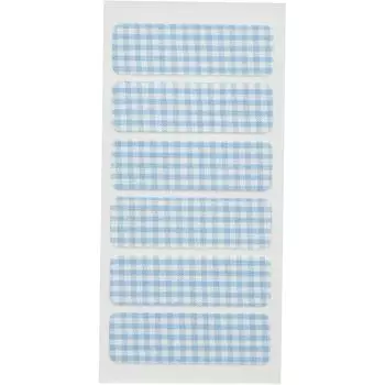 Clover Не требует глажки/клеящаяся ткань с ПЭТ-этикеткой, размер M 4514 мм, синяя клетка, 6 шт. 71-749