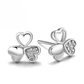 Clover Temperament Fashion Zirconia Sparkling Classic Stud Earrings for Women Ослепительные женские элегантные аксессуары Ювелирные изделия, неподвластные времени