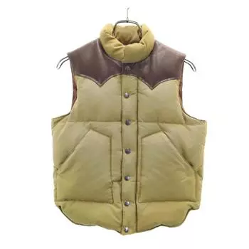 CLOVERLEAF Long sleeve Leather switching Down vest Women Used