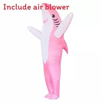 Clown Flamingo Shark Pig Koala Animal Inflatable Suit Cosplay Halloween Party Adult Pink Shark