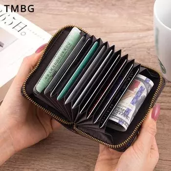 Clsso Klaare Litchi Grain Organ Держатель для карт Высокое качество PU Несколько слотов для карт Короткие стильные зажимы для денег Унисекс Портативный чехол для карт Портмоне на молнии красный