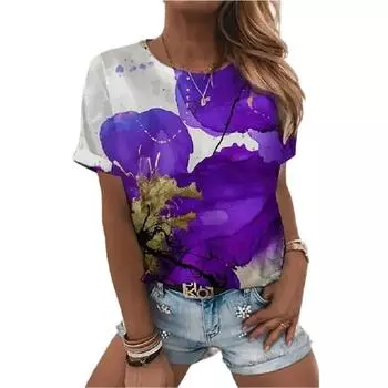 Клубный топ в стиле хип-хоп, расширенный дизайн, 3D принт, летняя модная женская футболка с буквенным принтом, с коротким рукавом, повседневный винтажный пуловер в стиле Харадзюку S