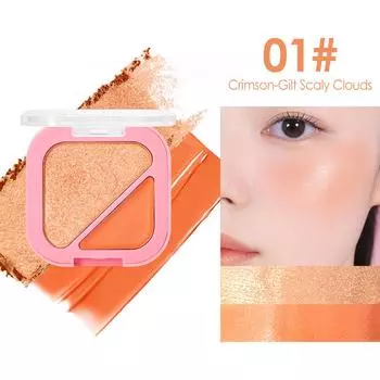 Clubday Two-tone Blush In A Two-in-one Blush Palette, With Fine Shimmer Highlights To Brighten Your Complexion. 01