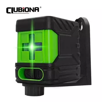 CLUBIONA Green Beam 2-линейный лазерный уровень с горизонтальной и вертикальной пересеченной линией, самовыравнивающийся инструмент для лазерных измерений «сделай сам»