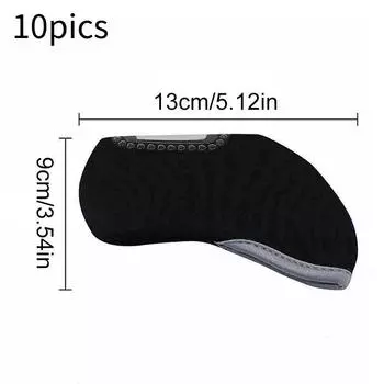 Clubs 10pcs Golf Iron Head Covers Head Protector Set Black Neoprene Light