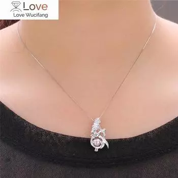 Cluci 925 стерлингового серебра поющая русалка подвеска в форме шарма женский сказочный серебряный 925 жемчужный медальон клетка ювелирные изделия Sc048sb 45cm