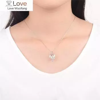 Cluci Серебряный 925 Простой жемчужный кулон в форме сердца для женщин Изготовление ожерелья из стерлингового серебра 925 пробы Жемчужный медальон Sc010sb 45cm