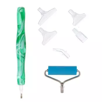 Cluoling Diamond Art Алмазная художественная ручка Алмазная ручка для рисования с валиком Набор алмазных художественных ручек из смолы 5D алмазный инструмент для ручной работы с алмазной росписью Набор художественных ручек