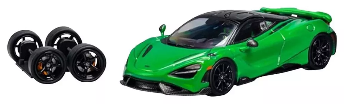 CM MODEL McLaren 765LT Green Chrome Finished Product 1/64