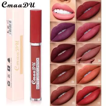 CmaaDu 10 цветов матовый красный блеск для губ 01