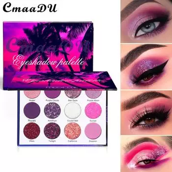 CmaaDu 12 цветных блестящих теней 1pcs