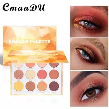 CmaaDu 12 цветов матовая металлическая яркая пластина для теней для век нелегко удалить макияж и макияж 01