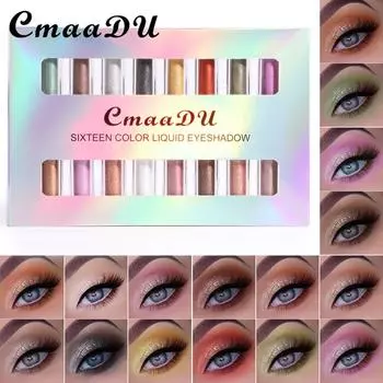 CmaaDu 16 Color 8 Установленные тени для век с жемчужной водой нелегко снять макияж и макияж 01