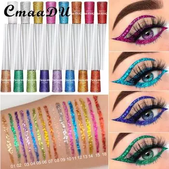 CmaaDu 16 цветов, золотистая пудра с зеленым луком, подводка для глаз, раствор для теней для век «взрыв» 01