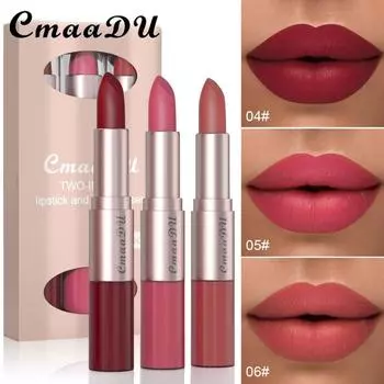 CmaaDu 3: красный цвет «два в одном» и блеск для губ, не окрашивая и не вешая чашку 01