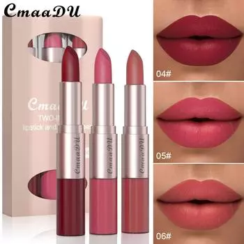 CmaaDu 3 Установлен два в одном: красный и блеск для губ 01