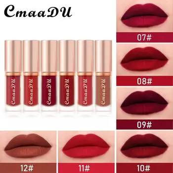 CmaaDu 6 Make Lipstick Dumplings Бархатный блеск для губ Водонепроницаемость Нет цвета Не касается чашки 01