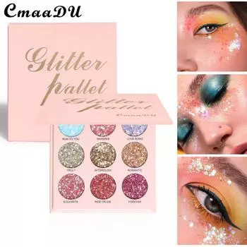 CmaaDu 9 цветных блестящих теней для век 1pcs