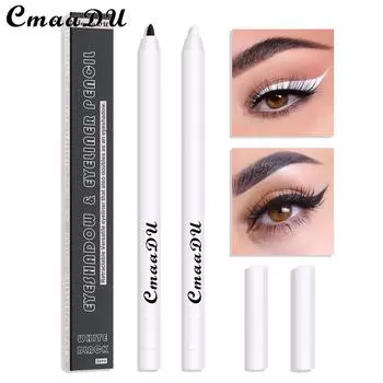 CmaaDu Черно-белая подводка для глаз 2pcs белый/чёрный