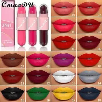 CmaaDu Face Lip Red Matte Lip Gloss Два-в-одном Матовый 01
