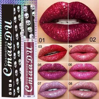 CmaaDu Laser Diamond Dream Lip Gloss Блестящая металлическая губная помада для губ 01