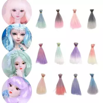 CMD OB SD BJD Blythe кукольный парик 6 дюймов 10 цветов набор кукольных париков волосы высокотемпературные парики аксессуары костюм вечеринка (D)