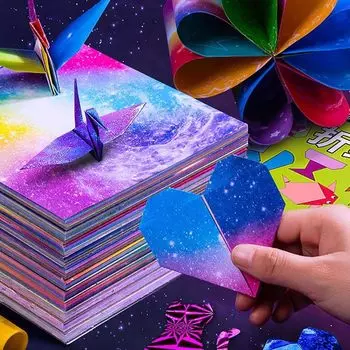 CMD Origami 50 листов в 6 Aurora Origami For Thousand DIY Birthday Party Craft Paper Craft Supplies Paper Sky Двустороннее оригами, Цвета, Набор,