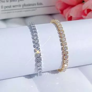 CMM Bling Bling с кубическим цирконием, европейские современные ювелирные изделия, подарок, золотой и серебристый цвет, теннисный браслет для женщин золотой