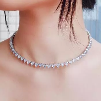 CMM Blingbling треугольный цирконий Регулируемое колье-колье Golen или серебристое женское ювелирное изделие для свадебной вечеринки серебряный