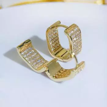 CMM Европейский стиль Модные золотые серебристые серьги-кольца с цирконием Изысканные женские легко сочетающиеся украшения для ушей Аксессуары Подарки золотой