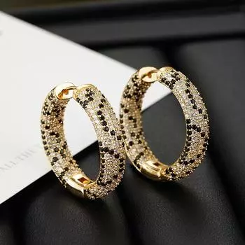 CMM Fashion Luxury Square Zircon Snake Stripes Big Circle Hoop Earrings Leopard Earring for Women Wedding Party Изысканный подарок на ювелирные изделия золотой