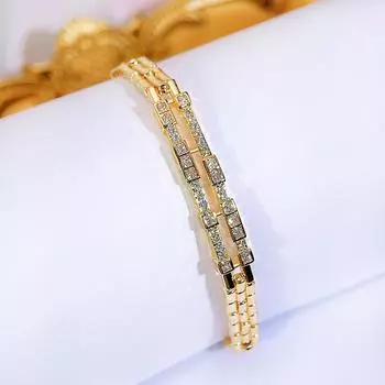 CMM Изысканный полый цветной CZ Aircon золотой браслет женские ювелирные изделия подарок аксессуары для рук вечерние свадебные украшения золотой