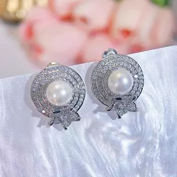 CMM Элегантные женские геометрические серьги-гвоздики с искусственным жемчугом в простом стиле, серия Maiden, легко сочетаются с одеждой серебряный