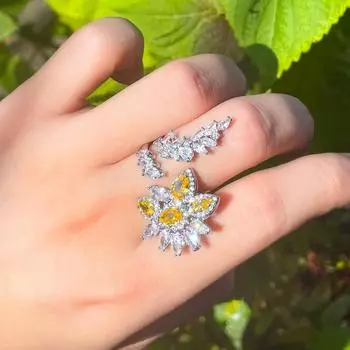 CMM Jewelry уникальный дизайн серебристый цветок отверстие регулируемый трехмерный женское вечернее кольцо для женщин серебряный