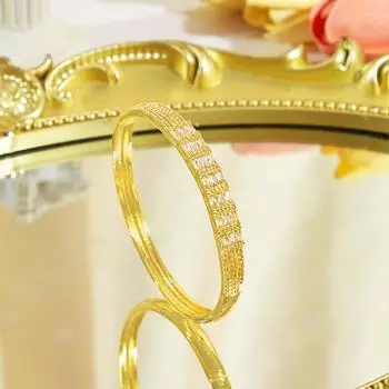CMM классический высококачественный этнический золотой циркониевый браслет для банкета, вечеринки, свадьбы, женщин, модные ювелирные изделия, аксессуары золотой