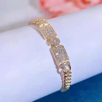 CMM кубинский браслет-цепочка на пуговицах, светлый, роскошный, теннисный браслет для пары, европейский уличный хип-хоп, индивидуальность, простые ювелирные изделия золотой